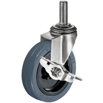 HAMMER CASTER 錘牌 腳輪315 EA-RN 85-鏈球全不銹鋼E型螺旋SP付橡膠車(chē)85mm