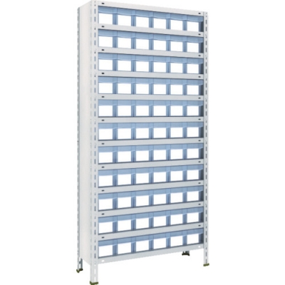 日本中山 TRUSCO   63V-812C11（NG）   　スチールラック　軽量棚　８７５Ｘ３００Ｘ１８００　樹脂引出透明　?。兀叮丁ˉ庭哎飑`